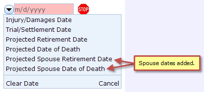 Spouse Dates Added to Linking Menu