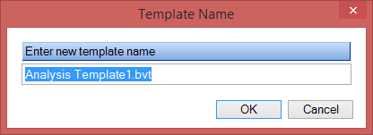 Template Name Dialog Box - BVM Pro