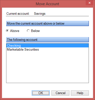 Move Account Dialog Box