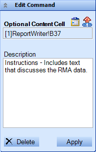 Edit Command Panel - Optional Content