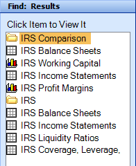 Analysis Navigator - Search Mode - Results Panel