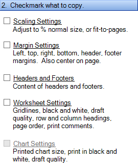 Select the Page Setup Settings