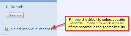 Select Individual Records Checkbox