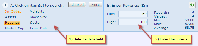 Pluris DLOM Search Criteria