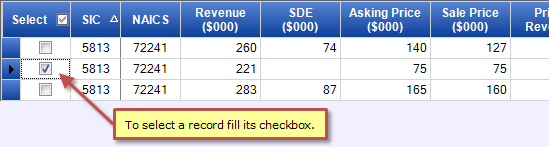 BIZCOMPS Select Transaction