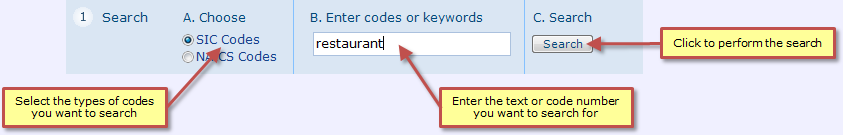 SIC-NAICS Search